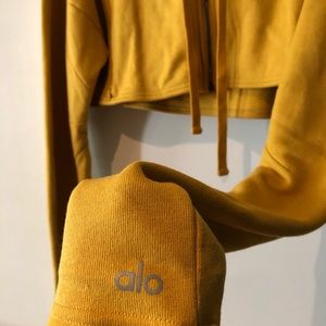 Alo yoga mustard hoodie